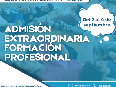 Admisión Extraordinaria FP Curso 2026-2027